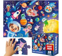 QUOKKA Puzzle XXL Espacio Niños 3 4 5 Años - 60x90 cm 48 Piezas Puzzle Gigante de Suelo Infantiles 5 6 Años - Grande Juguete Espacio - Regalo Educativo para Niños y Niñas de 2 a 6