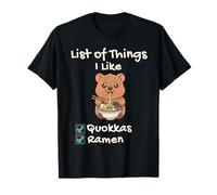Quokka Ramen Lista de Cosas Que me Gustan Cute Kawaii Camiseta
