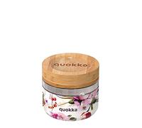 Quokka RECIPIENTE COMIDA CRISTAL CON FUNDA DE SILICONA DELI DARK FLOWERS 500 ML