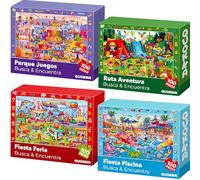 QUOKKA Rompecabezas para Niños De 3 A 4 Años - 4 Rompecabezas De 100 Piezas Edades De 5 A 8 Años - Juego Educativo Búsqueda con Parque Y Piscina - Juguetes Educativos De Rompecabezas 6 A 7 Años