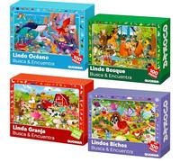 QUOKKA Rompecabezas para Niños De 3 A 4 Años - Rompecabezas De 4 x 100 Piezas 5 A 8 - Juego Educativo De Búsqueda Y Descubrimiento con Animales E Insectos - Juguetes Educativos Rompecabezas 7 Años