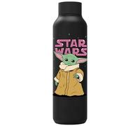 QUOKKA SOLID X STAR WARS | BOTELLA TÉRMICA DE ACERO INOXIDABLE DOBLE PARED | THE MANDALORIAN GROGU NEON