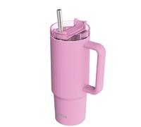 Quokka Taza térmica Stream Blossom Pink de acero inoxidable 950 ml con tapa multifunción y pajita - Doble pared al vacío, hasta 16 h frío, sin condensación, idea de regalo