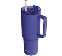 Quokka Taza térmica Stream Dusk Blue de acero inoxidable 1200 ml con tapa multifunción y pajita - Doble pared al vacío, hasta 16 h frío, sin condensación, idea de regalo