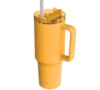 Quokka Taza térmica Stream Saffron Yellow de acero inoxidable 1200 ml con tapa multifunción y pajita - Doble pared al vacío, hasta 16 h frío, sin condensación, idea de regalo