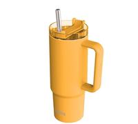 Quokka Taza térmica Stream Saffron Yellow de acero inoxidable 950 ml con tapa multifunción y pajita - Doble pared al vacío, hasta 16 h frío, sin condensación, idea de regalo