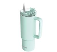 Quokka Taza térmica Stream Turquoise de acero inoxidable 950 ml con tapa multifunción y pajita - Doble pared al vacío, hasta 16 h frío, sin condensación, idea de regalo