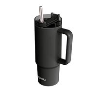 Quokka Vaso Stream Black 950ml - Tapa Multifunción con Pajita - Doble Pared Aislante - Acero Inoxidable