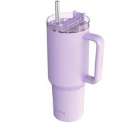 Quokka Vaso Stream Purple 950ml - Tapa Multifunción con Pajita - Doble Pared Aislante - Acero Inoxidable Reutilizable