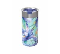 Quokka Vaso térmico Boost Blue Irises de acero inoxidable 400 ml con infusor para té y café - Doble pared al vacío, boca ancha, sin condensación, idea de regalo