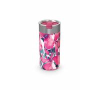 Quokka Vaso térmico Boost Pink Bloom de acero inoxidable 400 ml con infusor para té y café - Doble pared al vacío, boca ancha, sin condensación, idea de regalo