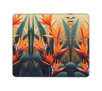 quopvn Alfombrilla de ratón lavable con estampado de pájaro tropical del paraíso, base de goma antideslizante para ordenador portátil