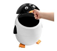 Quorvex Cubo de Basura | Papelera de Pingüino,Contenedor con Diseño de Cesta Animal Compacto para Hogar Dormitorio Bajo Escritorio Sobre Mesa Coche Cocina y Baño