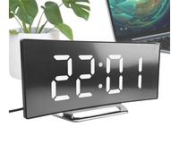 Quorvex Reloj Digital para Dormitorio | Reloj Despertador Digital con Pantalla LED,Pantalla Curva Silenciosa para Gestión del Tiempo en Dormitorio Sala de Meditación Cocina Personas Mayores