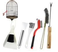 Quorvex Suministros de Limpieza para Jaulas de Aves,Rascador Eliminador De Excrementos - Accesorios De Mascotas Completo con Cepillo para Bebedero Periquitos Conejos Colibríes Hámsters Interior