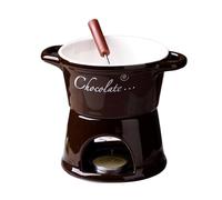 Quorvex Taza De Fondue De Chocolate - Fondue De Cerámica para Derretir Chocolate con Tenedor Multifuncional | Juego De Taza De Quesos De Cerámica para Postres Y Reuniones Familiares