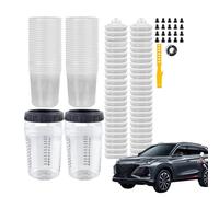 Quorvex Vasos de mezcla de pintura automotriz, tazas medidoras de pintura de 6 onzas con tapa, recipiente transparente compacto con medición precisa para manualidades, renovación, reparación de