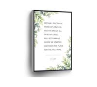 Quote and Travel Art We Shall Not Cease From Exploration T S Eliot Canvas Print Wall Art Poster for Home Office School Decor Gift(Unframed,12x18inch(30x45cm))