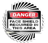 Quote Garage Unique Danger Face Shield Required in This Area for Christmas - Decoración de cocina retro fácil de despegar (8 x 12 cm)