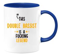 quotedazur Café-Croissant - Mug Este Contrabajista Es Una Leyenda - Regalo Humorístico Para Músicos, Amantes de la Música, Cumpleaños, Navidad, Fiestas Musicales