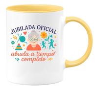 quotedazur Café-Croissant - Taza Divertida Jubilada oficial, abuela a tiempo completo - Regalo Regalo abuela, taza abuela, divertida Para Mujer