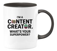 quotedazur - Mug I'm A Content Creator. What's Your Superpower? Creatividad, Superpoder, Humor, Regalos Para Creadores De Contenido, Cumpleaños