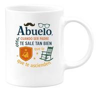 quotedazur - Taza Divertida Abuelo: cuando ser padre te sale tan bien que te ascienden - Regalo Día del Padre, regalo papá, taza padre Para Hombre