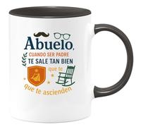 quotedazur - Taza Divertida Abuelo: cuando ser padre te sale tan bien que te ascienden - Regalo Día del Padre, regalo papá, taza padre Para Hombre