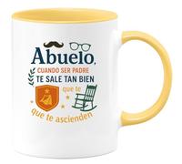 quotedazur - Taza Divertida Abuelo: cuando ser padre te sale tan bien que te ascienden - Regalo Día del Padre, regalo papá, taza padre Para Hombre