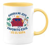 quotedazur - Taza Divertida Ahora mi jefe favorito es el sofá - Regalo Jubilación, regalo jubilado, despedida Para Mujer