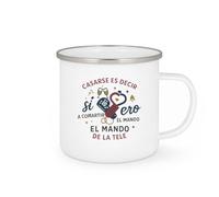 quotedazur - Taza Divertida Casarse es decir sí quiero a compartir el mando de la tele - Regalo Boda, regalo testigo, novios Para Mujer