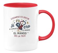 quotedazur - Taza Divertida Casarse es decir sí quiero a compartir el mando de la tele - Regalo Boda, regalo testigo, novios Para Mujer