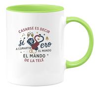 quotedazur - Taza Divertida Casarse es decir sí quiero a compartir el mando de la tele - Regalo Boda, regalo testigo, novios Para Mujer