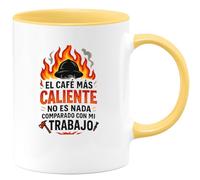 quotedazur - Taza Divertida El café más caliente no es nada comparado con mi trabajo - Regalo Bombero, regalo, divertida Para Hombre