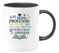 quotedazur - Taza Divertida El mejor profesor no es el que más sabe, sino el que nunca deja de aprender - Regalo Regalo profesor, escuela, gracias Para Hombre