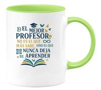 quotedazur - Taza Divertida El mejor profesor no es el que más sabe, sino el que nunca deja de aprender - Regalo Regalo profesor, escuela, gracias Para Hombre