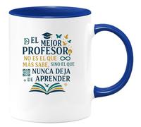 quotedazur - Taza Divertida El mejor profesor no es el que más sabe, sino el que nunca deja de aprender - Regalo Regalo profesor, escuela, gracias Para Hombre