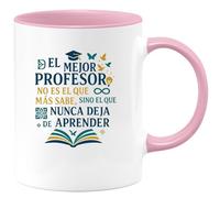 quotedazur - Taza Divertida El mejor profesor no es el que más sabe, sino el que nunca deja de aprender - Regalo Regalo profesor, escuela, gracias Para Hombre