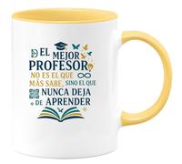 quotedazur - Taza Divertida El mejor profesor no es el que más sabe, sino el que nunca deja de aprender - Regalo Regalo profesor, escuela, gracias Para Hombre