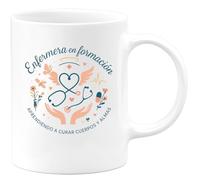 quotedazur - Taza Divertida Enfermera en formación: aprendiendo a curar cuerpos y almas - Regalo Enfermera, hospital, regalo Para Mujer