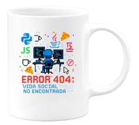 quotedazur - Taza Divertida Error 404: vida social no encontrada - Regalo Programador, informática, regalo Para Hombre
