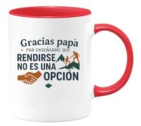 quotedazur - Taza Divertida Gracias papá por enseñarme que rendirse no es una opción - Regalo Día del Padre, regalo papá, taza padre Para Hombre