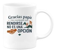 quotedazur - Taza Divertida Gracias papá por enseñarme que rendirse no es una opción - Regalo Día del Padre, regalo papá, taza padre Para Hombre