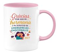 quotedazur - Taza Divertida Gracias por ser mi hermana y mi servicio de emergencias emocionales 24/7 - Regalo Regalo hermana, taza familia Para Mujer