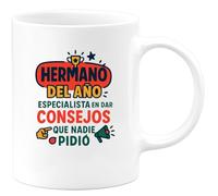 quotedazur - Taza Divertida Hermano del año: especialista en dar consejos que nadie pidió - Regalo Regalo hermano, taza familia Para Hombre
