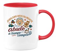 quotedazur - Taza Divertida Jubilado oficialmente, abuelo a tiempo completo - Regalo Regalo abuelo, taza abuelo, divertida Para Hombre