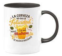 quotedazur - Taza Divertida La cerveza no da la felicidad, pero una Mahou fresquita se acerca bastante - Regalo Cerveza, taza, regalo Para Hombre
