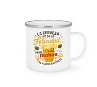quotedazur - Taza Divertida La cerveza no da la felicidad, pero una Mahou fresquita se acerca bastante - Regalo Cerveza, taza, regalo Para Hombre