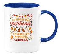 quotedazur - Taza Divertida La vida es una verbena y yo vengo con mi propia cerveza - Regalo Cerveza, taza, regalo Para Hombre