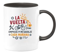 quotedazur - Taza Divertida La Vuelta empieza en mi garaje cada mañana - Regalo Ciclismo, bicicleta, regalo Para Mujer